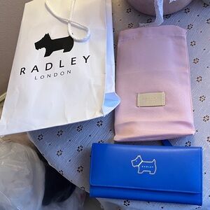 Radley London Kids Blue Wallet and Pink Pouch Set